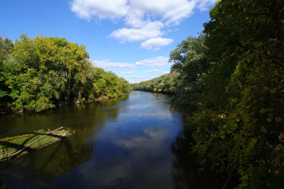 The Grand River looking upstream